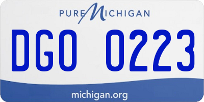 MI license plate DGO0223