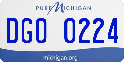MI license plate DGO0224