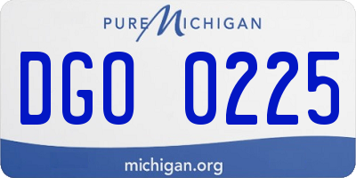 MI license plate DGO0225