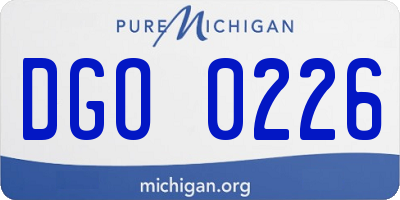 MI license plate DGO0226