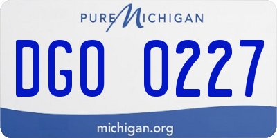 MI license plate DGO0227