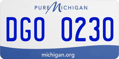 MI license plate DGO0230