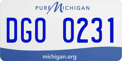 MI license plate DGO0231