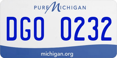 MI license plate DGO0232
