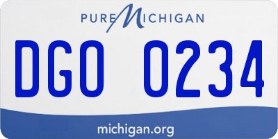 MI license plate DGO0234