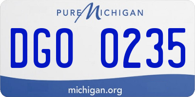 MI license plate DGO0235