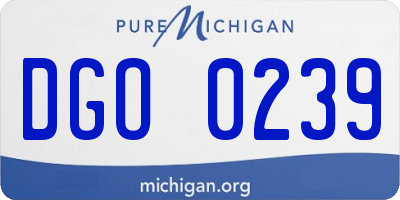 MI license plate DGO0239
