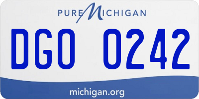MI license plate DGO0242