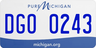 MI license plate DGO0243