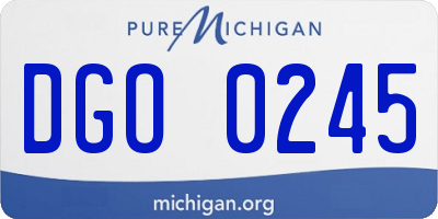 MI license plate DGO0245