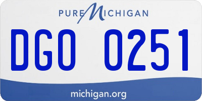 MI license plate DGO0251