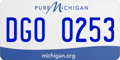 MI license plate DGO0253