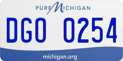 MI license plate DGO0254