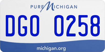 MI license plate DGO0258