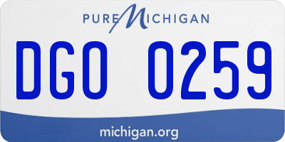 MI license plate DGO0259