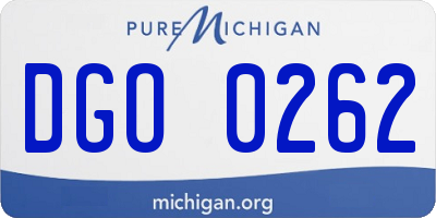 MI license plate DGO0262