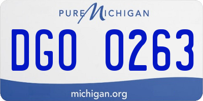MI license plate DGO0263