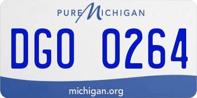 MI license plate DGO0264