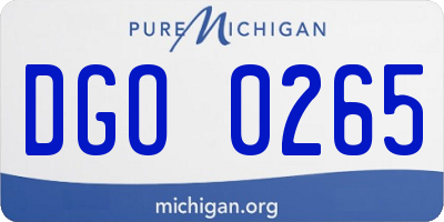 MI license plate DGO0265