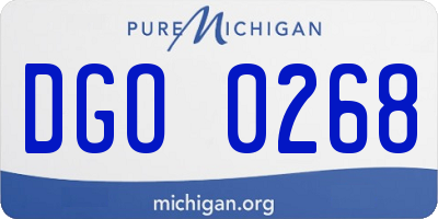 MI license plate DGO0268