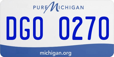 MI license plate DGO0270