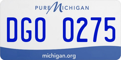 MI license plate DGO0275