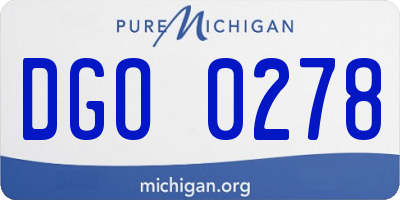 MI license plate DGO0278