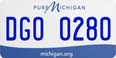 MI license plate DGO0280
