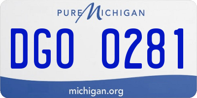 MI license plate DGO0281