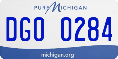 MI license plate DGO0284