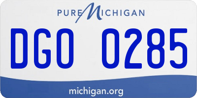 MI license plate DGO0285