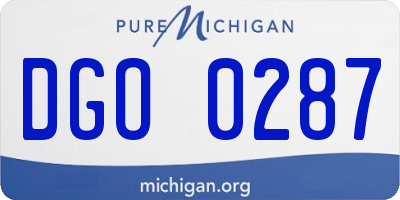 MI license plate DGO0287