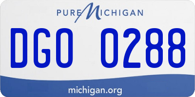 MI license plate DGO0288