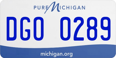 MI license plate DGO0289