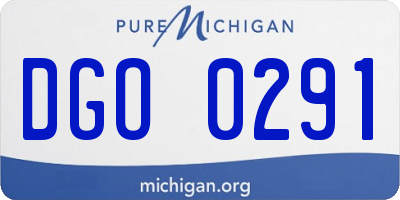 MI license plate DGO0291