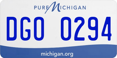 MI license plate DGO0294