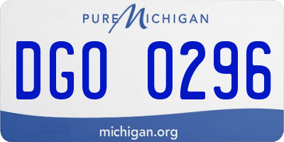 MI license plate DGO0296