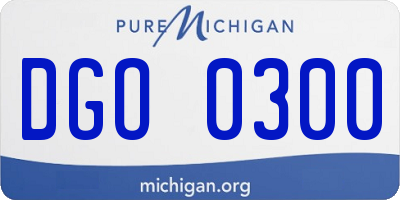 MI license plate DGO0300