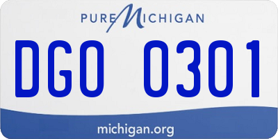 MI license plate DGO0301