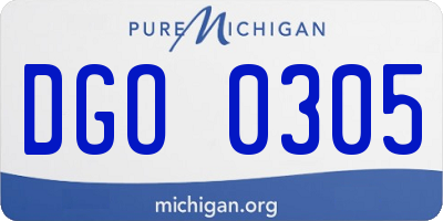 MI license plate DGO0305