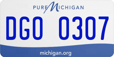 MI license plate DGO0307