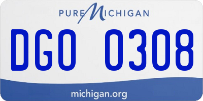 MI license plate DGO0308
