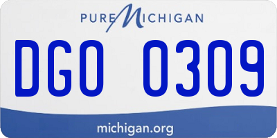 MI license plate DGO0309