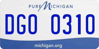 MI license plate DGO0310