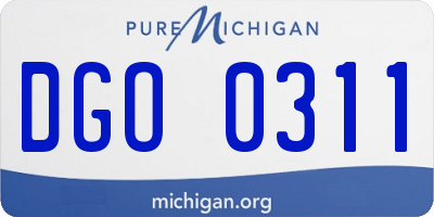 MI license plate DGO0311