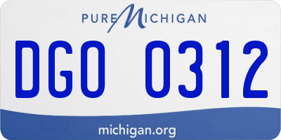 MI license plate DGO0312