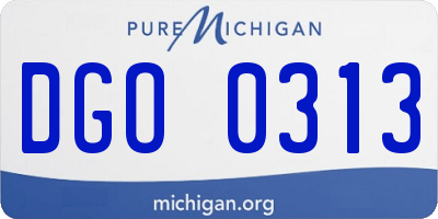 MI license plate DGO0313