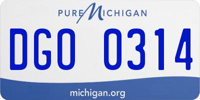 MI license plate DGO0314
