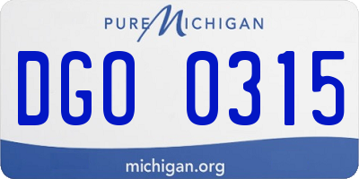 MI license plate DGO0315