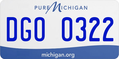 MI license plate DGO0322